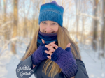 "Zimowit" / "Winterbloom" - wzór na czapkę, komin, rękawiczki