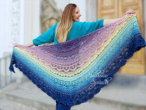 Wzór na chustę na szydełku Miłośniczka - Julita Janicka